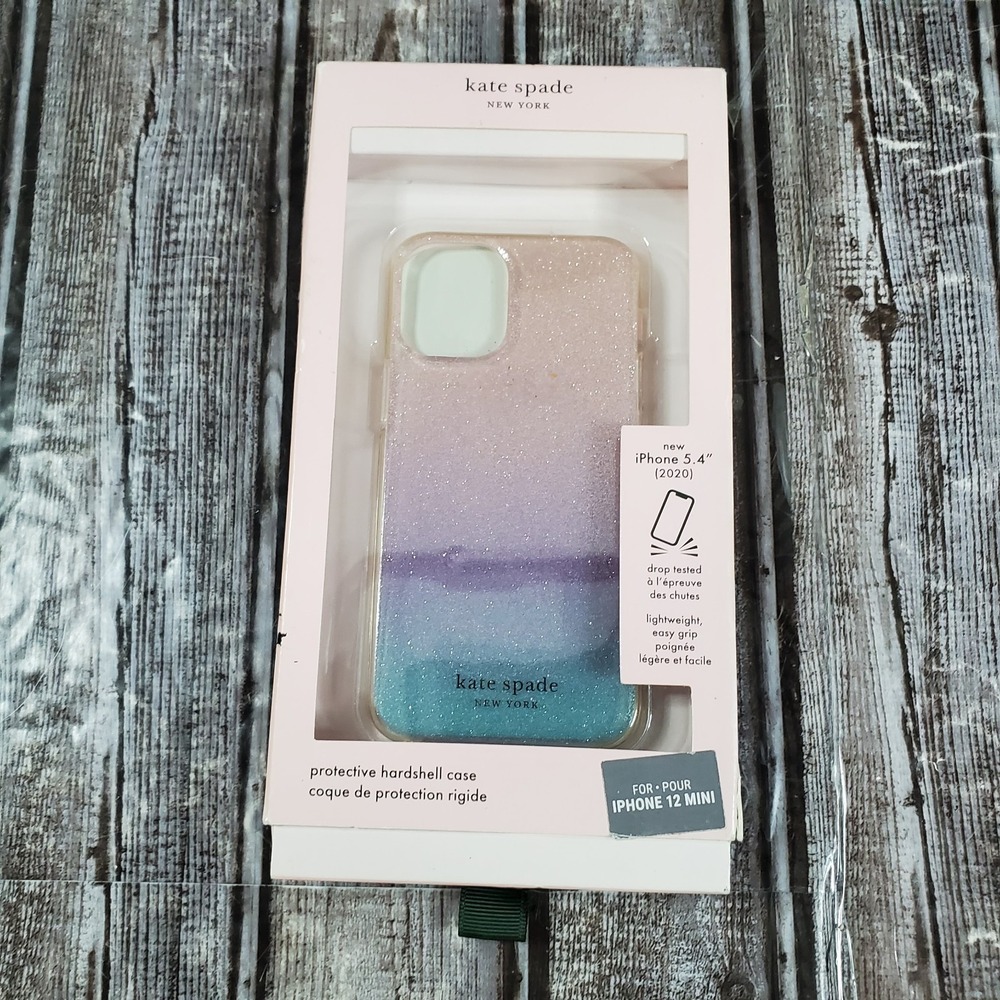 Kate Spade New York Hardshell Case Rainbow Ombre Glitter for iPhone 12 Mini